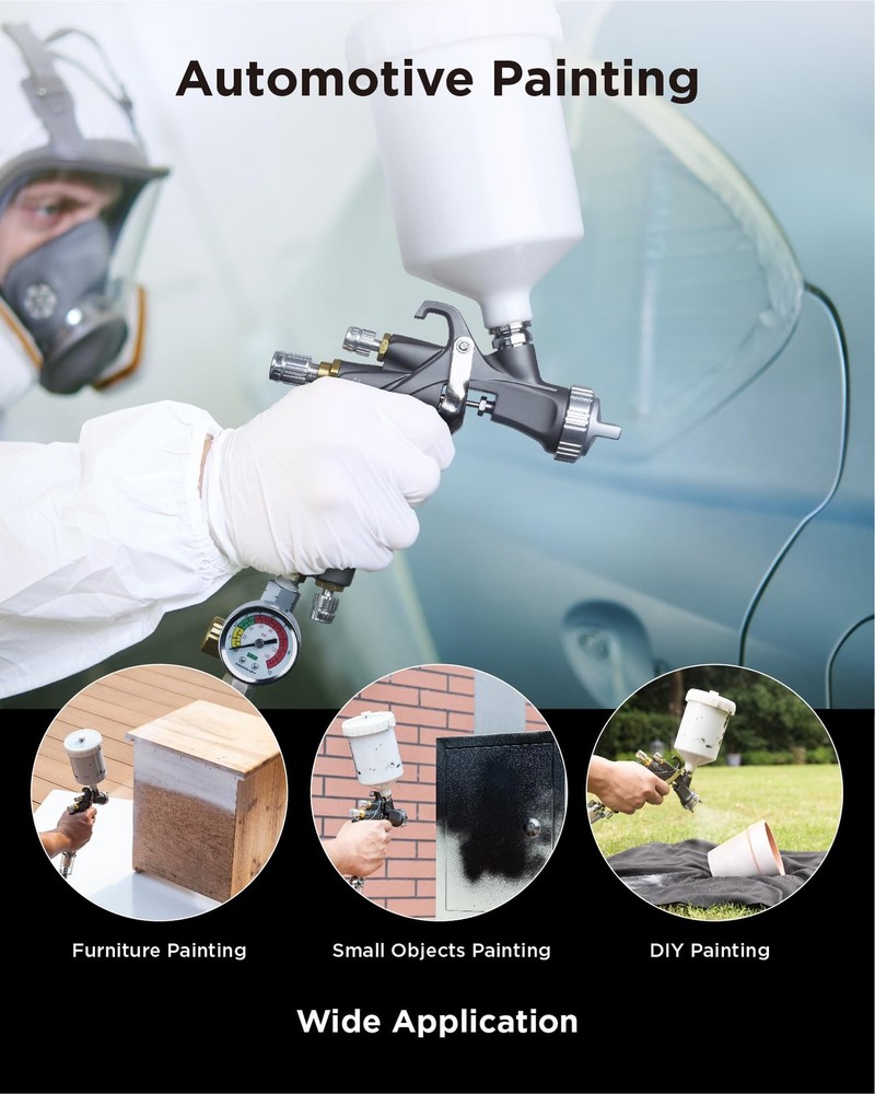 InoKraft D1 LVLP Air Spray Gun Basic Kit, Ease Gray