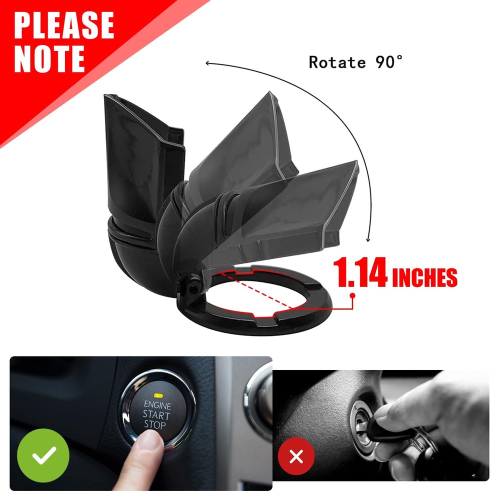 Car Engine Start Stop Button Cover 3D Design | Universal Anti-Scratch Protection