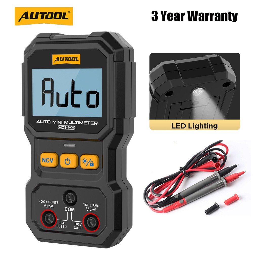 Auto Digital Multimeter Tester AC DC Volt Amp Meter NCV Ohm Current Tester TRMS