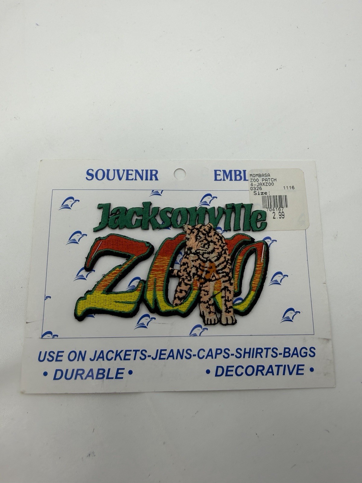 New Jacksonville Zoo Patch Mombasa Florida FL Iron On