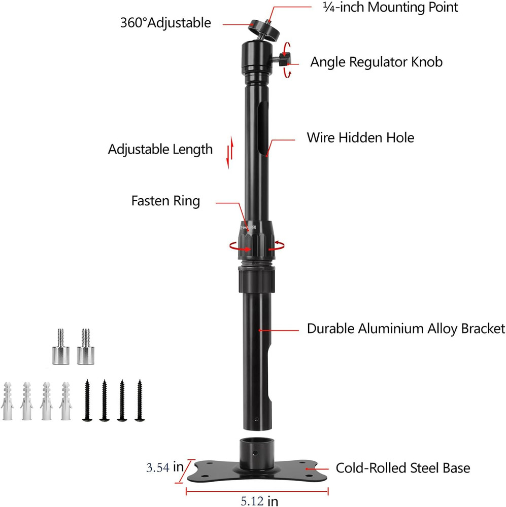 Portable Ceiling Wall Hanging Adjustable Height 10.6"-16.5" Mini Projector
