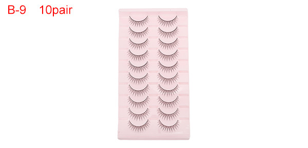 B-9 False Eyelashes for Makeup Black 10 Pair