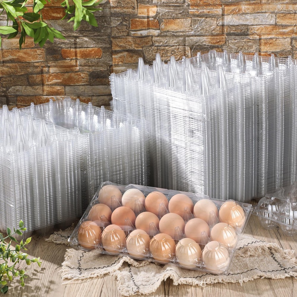 150 Pcs 18 Count Easter Egg Cartons Bulk 3 x 6 Plastic Clear Eggs Empty Tray ...