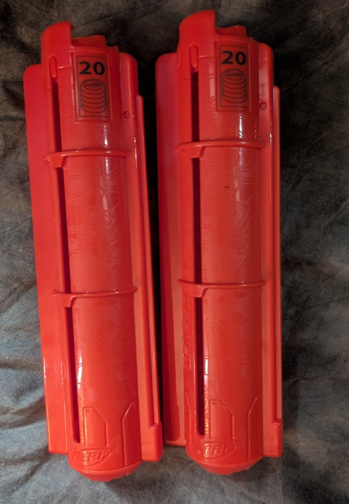 2 Nerf Vortex 20 Round Disc Clip Magazine 2010 Authentic Hasbro