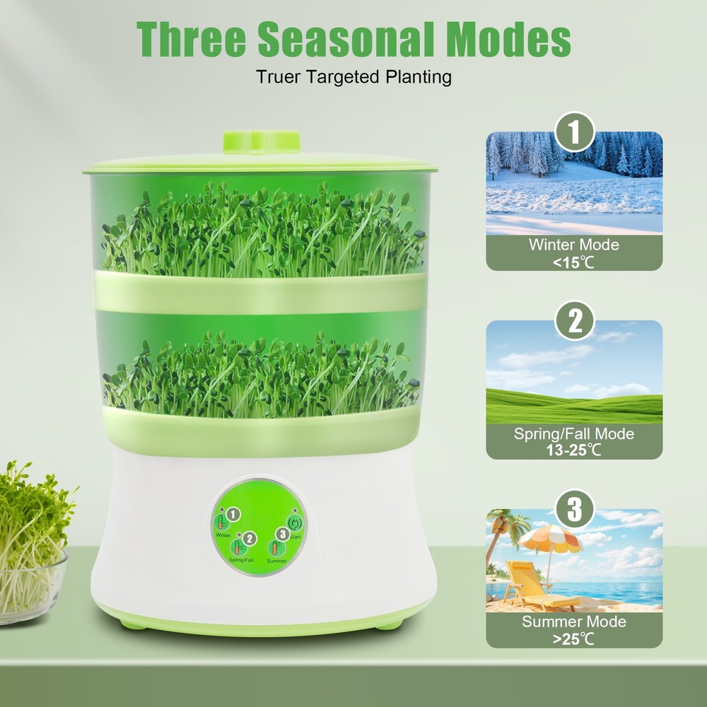 Bean Sprouter Fully Automatic Bean Seed Sprout Machine Maker 2 Layers Food Grade