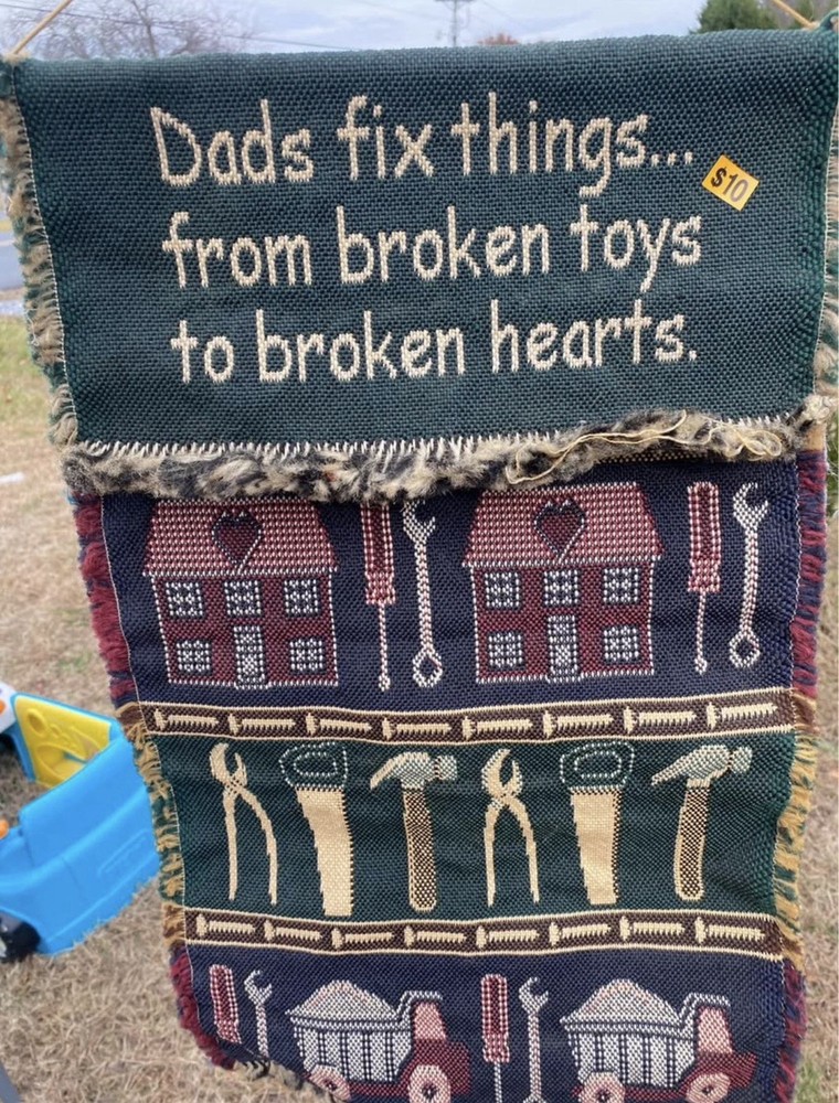 Handmade Dad Tools Woven Fabric Decorative Wall Hanging
