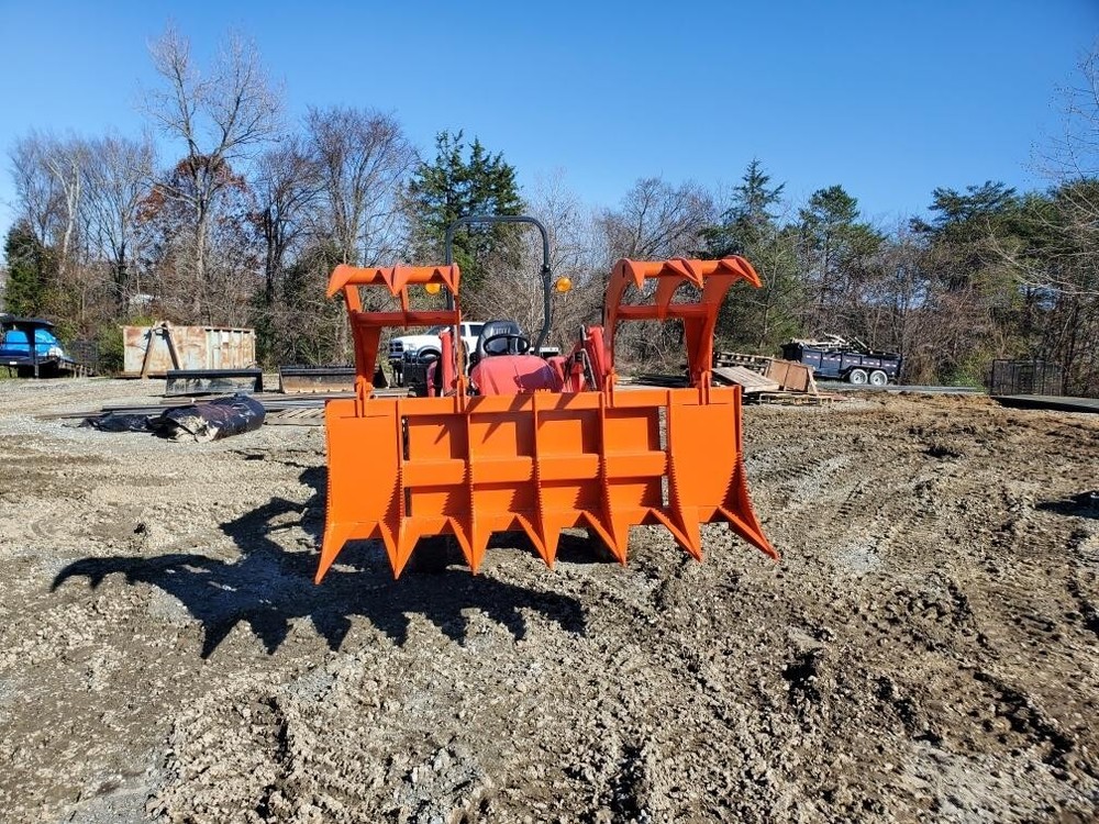 72" Brush Root Rake Grapple Attachment Skid Steer Tractor Quick Attach