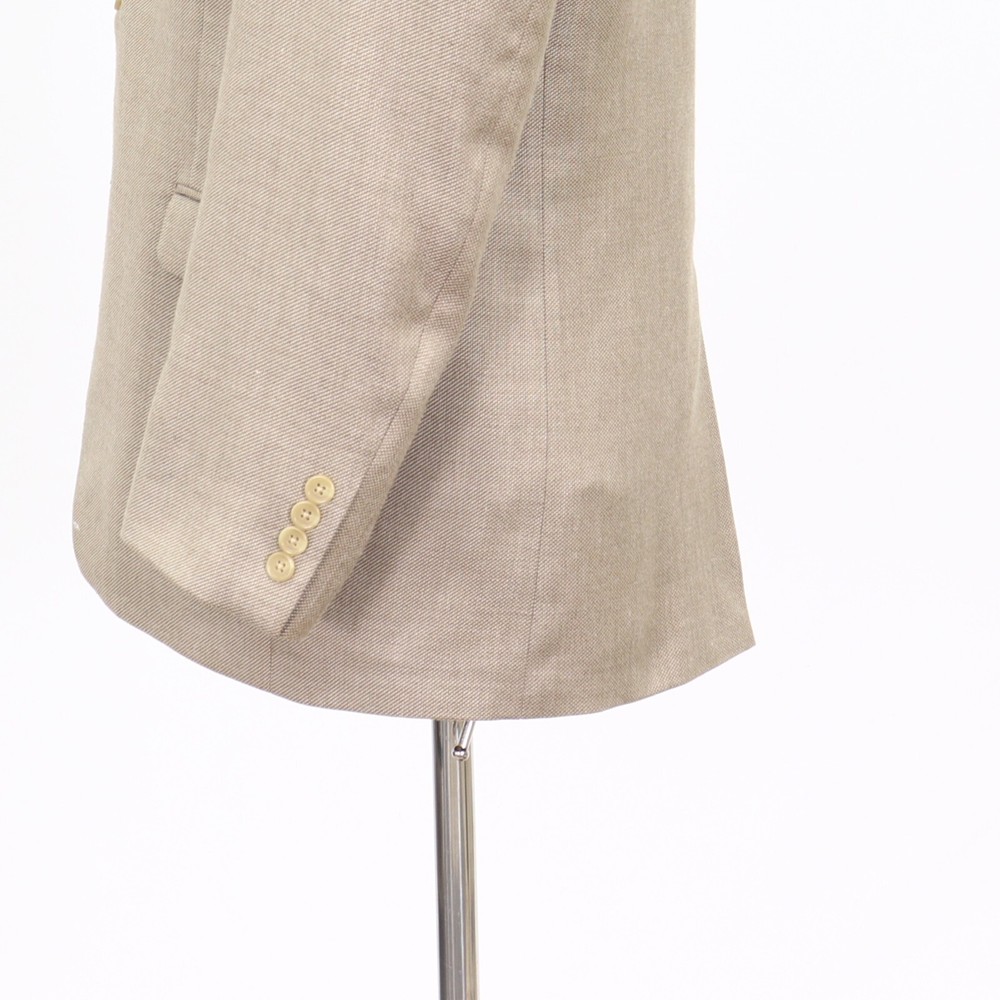 Chaps 42R Beige Sport Coat Blazer Jacket Solid 2B Polyester