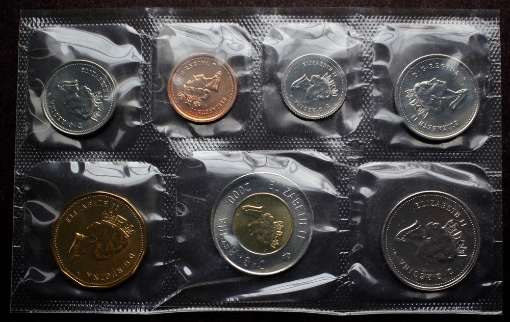 2000 W CANADA UNCIRCULATED PROOFLIKE 7-COIN SET w/COA & Envelope