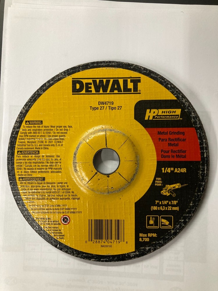 DeWALT DW4719  Grinding Wheel