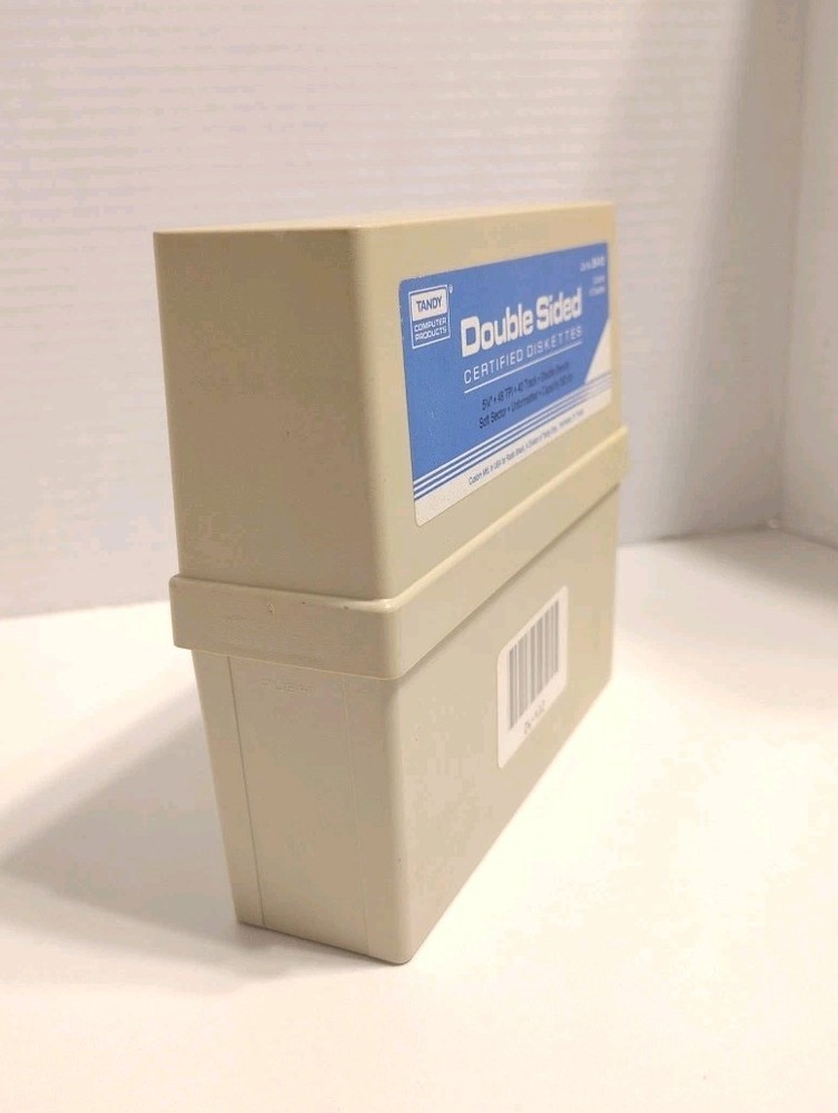 Vintage Tandy Plastic Case Double Sided Diskettes Floppy Disc Holder - CASE ONLY