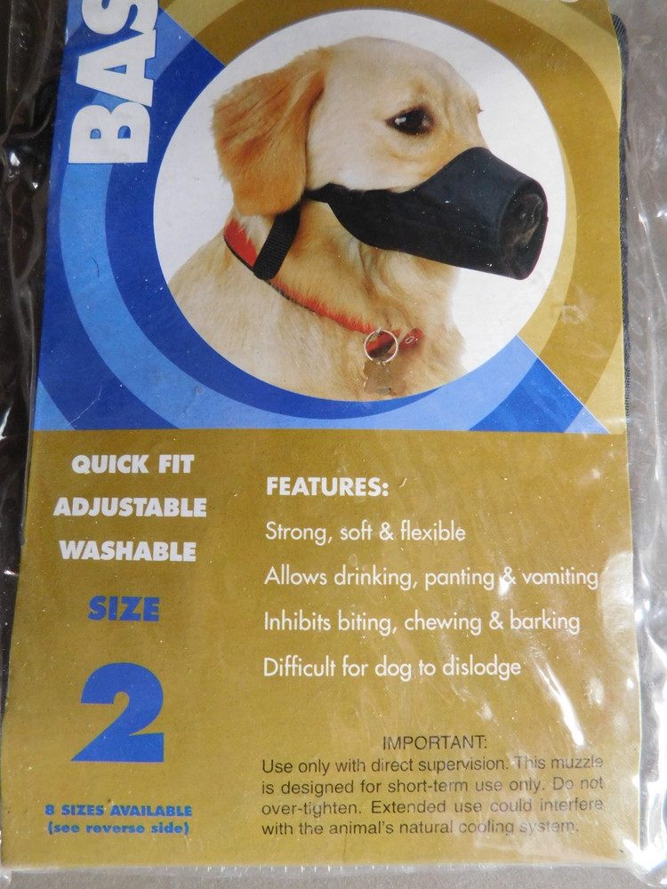 Nylon Dog Muzzle : Basic Training Size 2 (5.5-5.75") - Strong, allows drinking