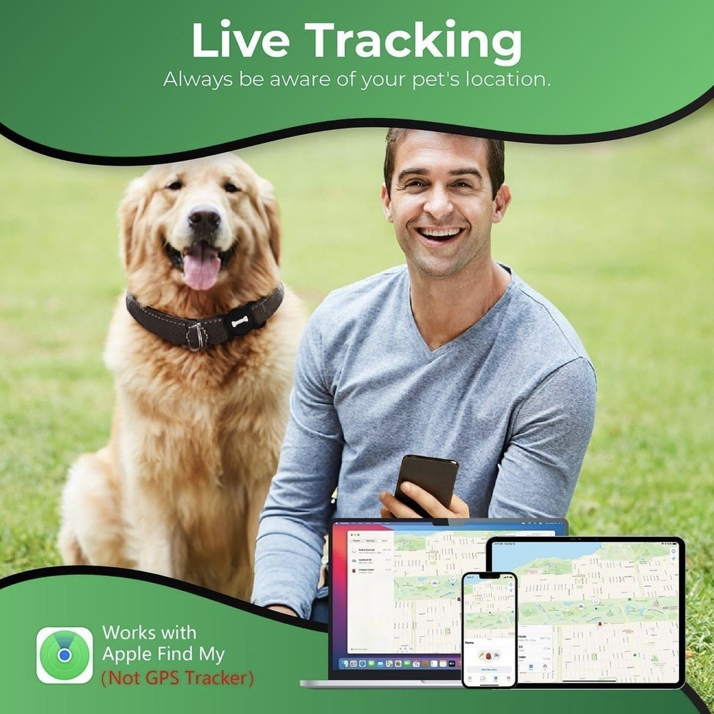 Smart Pet Tracker, Dog Tracker with Black Collar Holder, Smart Tag