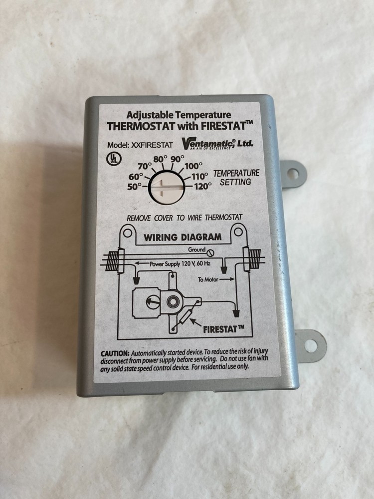 Ventamatic Xxfirestat 10amp Adjustable Programmable Thermostat With Firestat
