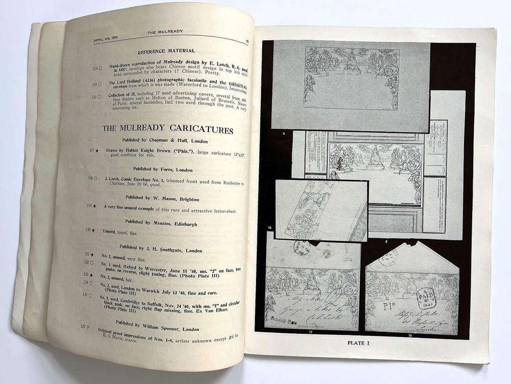 1956 Harmer Auction Catalog THE MULREADY SPECIALIZED COLLECTION 28 Pages Illus.