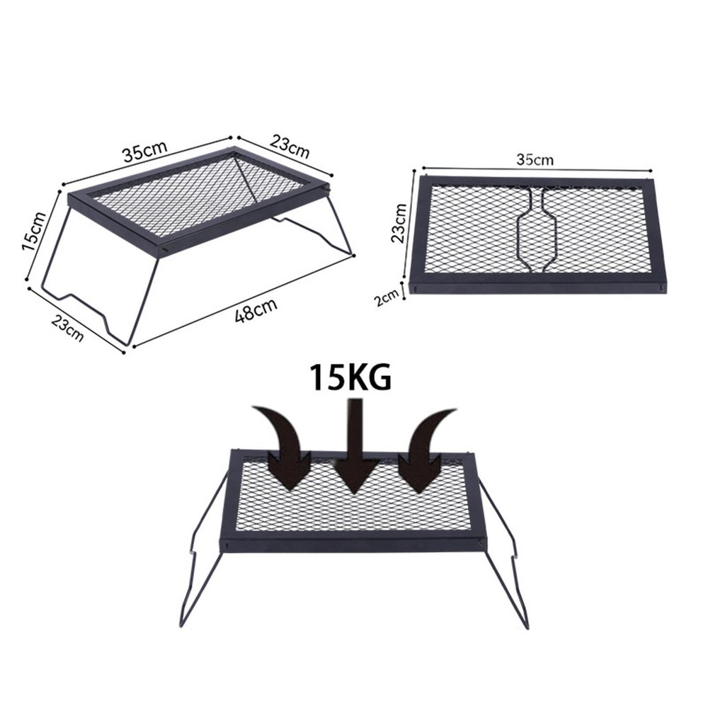 Folding Campfire Grill Camp Grill Table Portable Foldable Camping Table Rack for