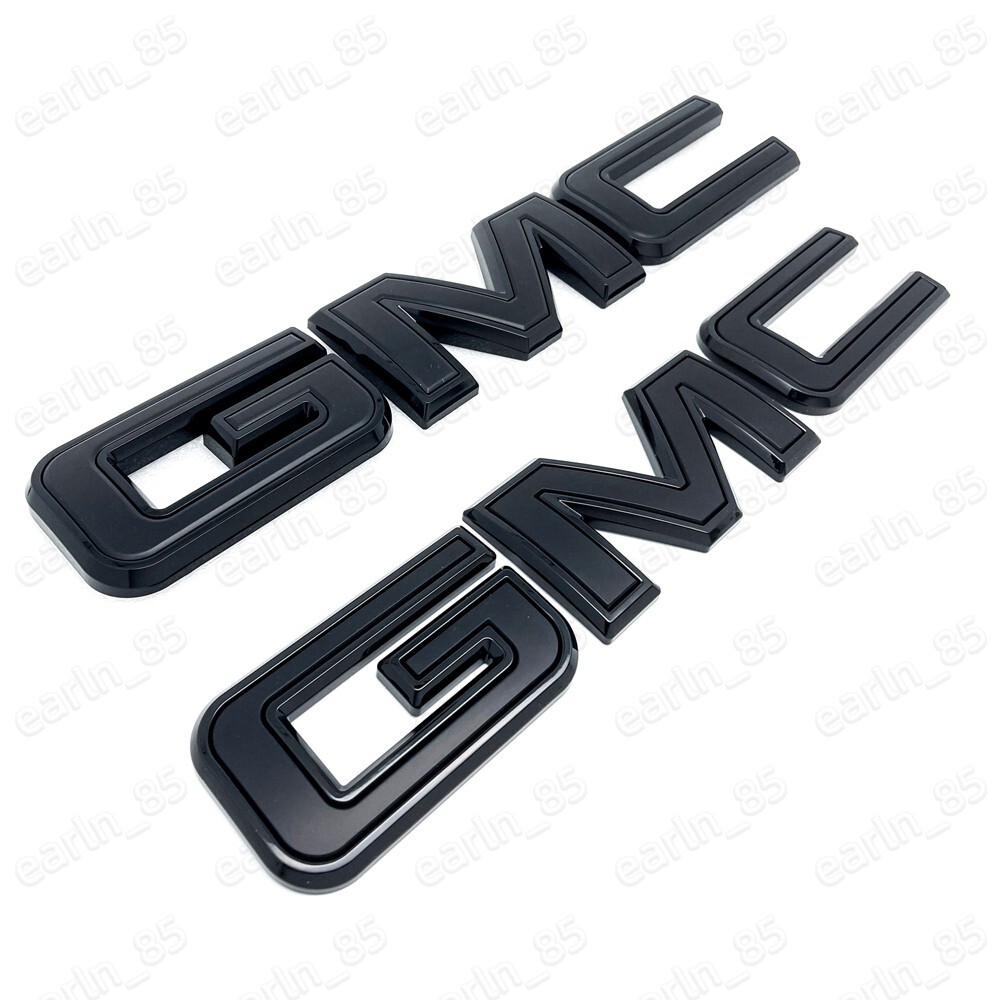 NEW Front & Rear Emblem Black kit For 2019 - 2025 GMC Sierra 1500 2500HD 3500HD