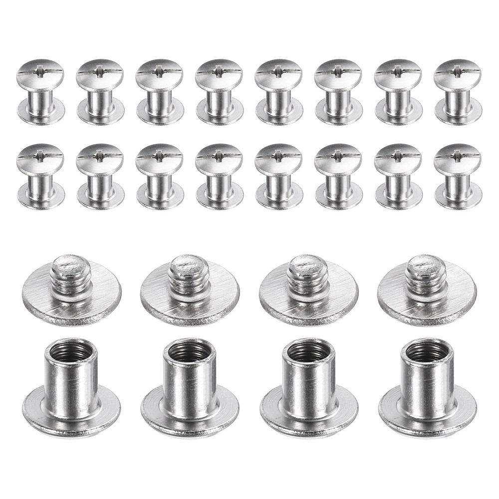 20set Phillips Chicago Screw M4x4mm Binding Post Screw Silver