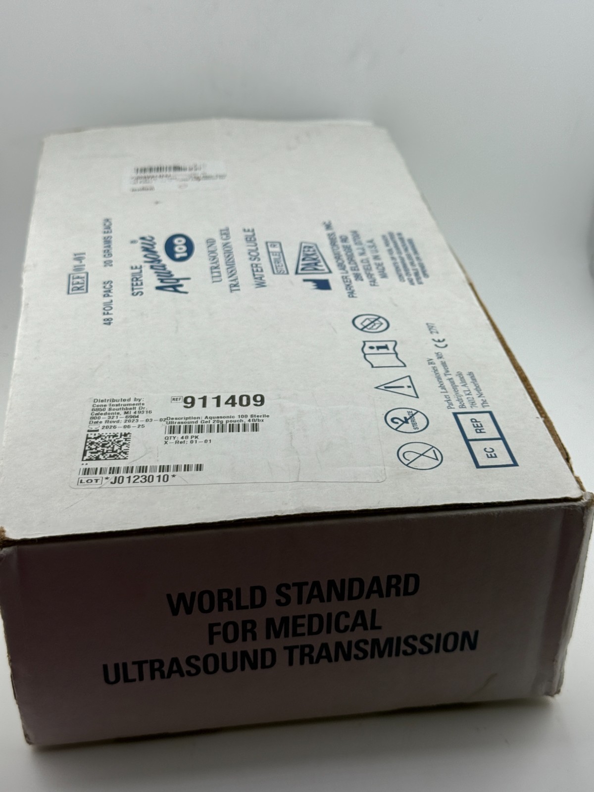 Parker 01-01 Aquasonic 100 Ultrasound Transmission Gel 20gr, 48 Foil Packs 05/26