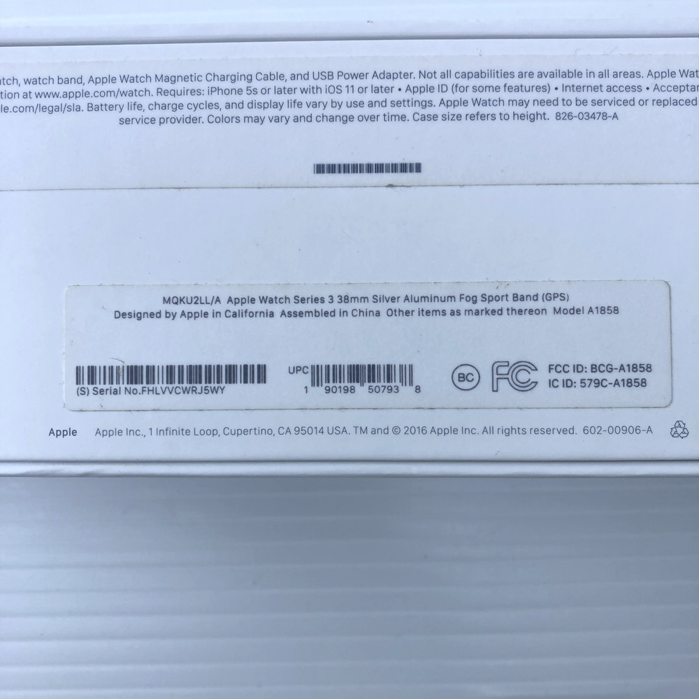 Empty Box & Inserts Only – Authentic OEM Apple Watch Series 3 Packaging Only