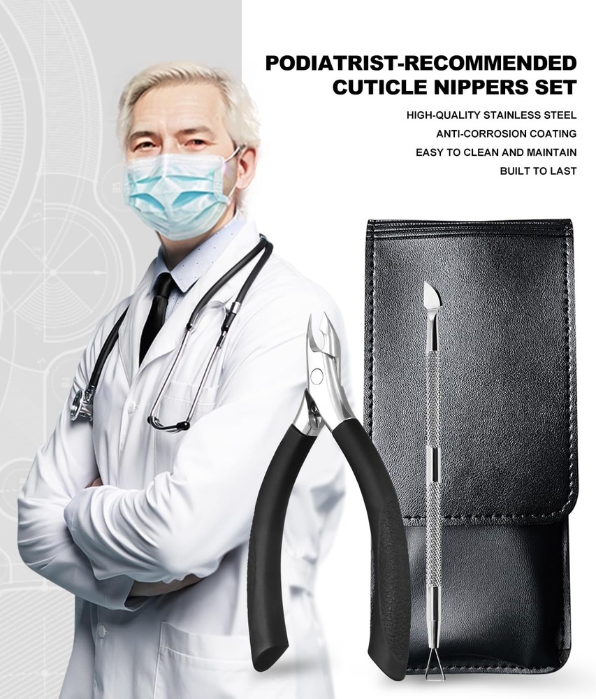 Cuticle Trimmer Set With Case, Professional 0.2" Jaw Tool