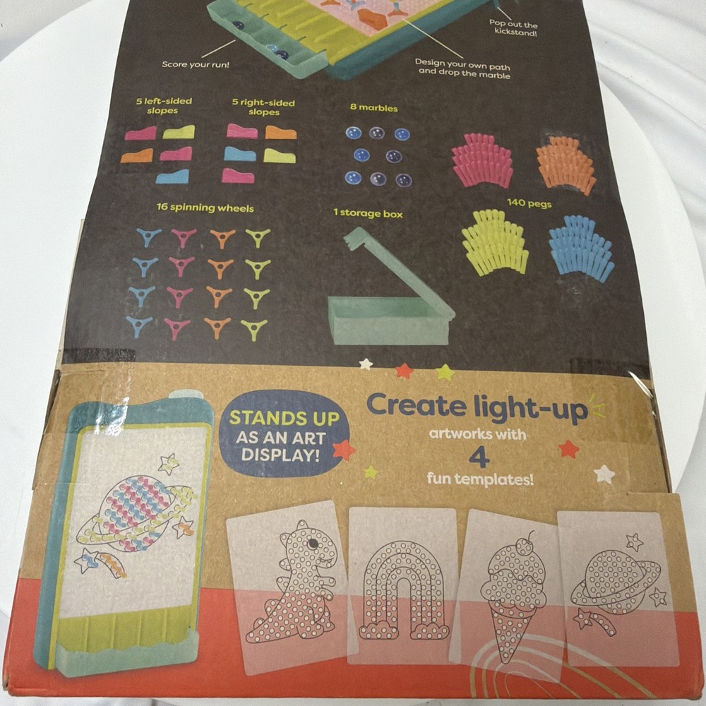 Light-Up Marble Drop - Marble Run & Peg Art Playset: Educational Focus,