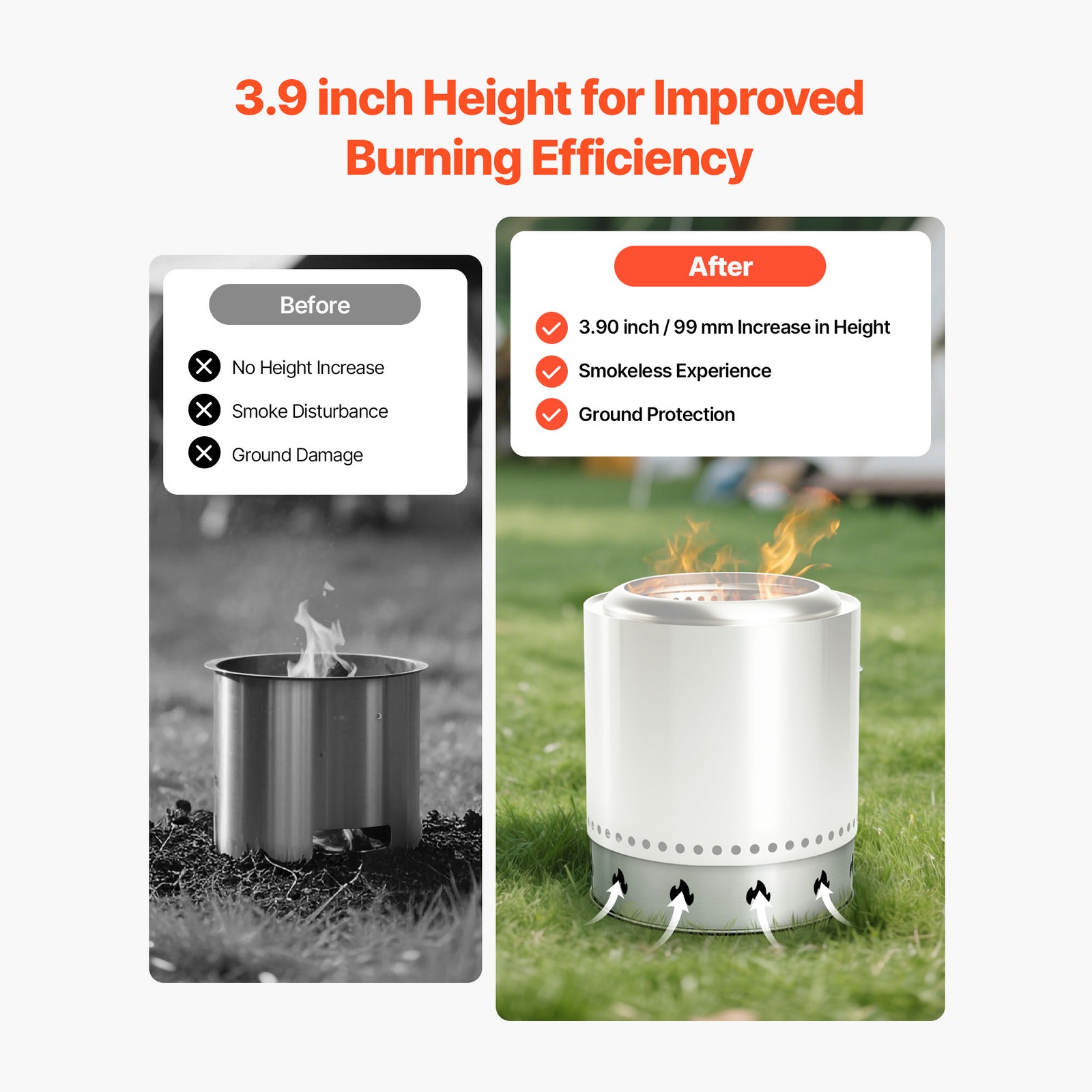 Fire Pit Stand for Solo Stove Bonfire 19.5 Inch Smokeless Fire Pit Ring