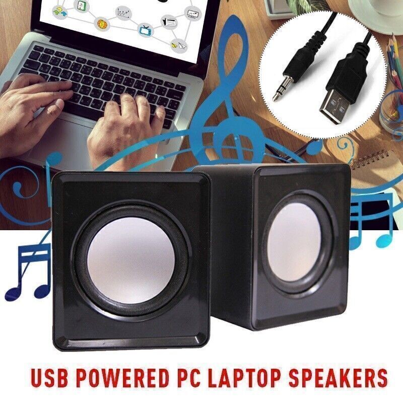 3.5mm Jack USB Wired Computer Speaker Stereo For PC Laptop Notebook Desktop FFmM