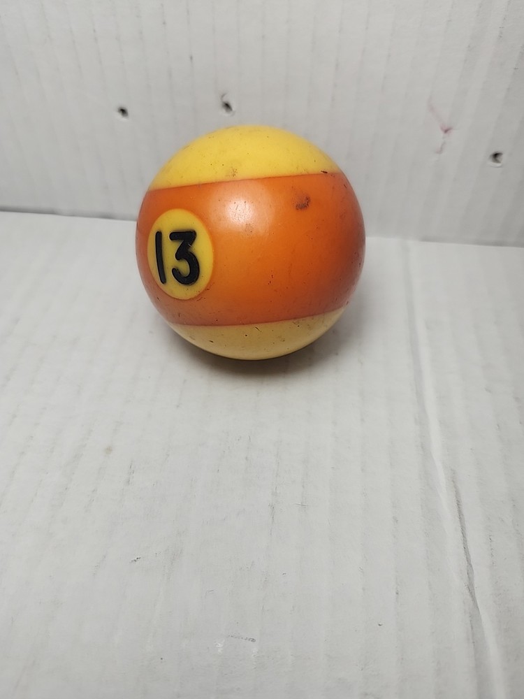 Vtg #13 Pool Ball Orange/ White Replacement