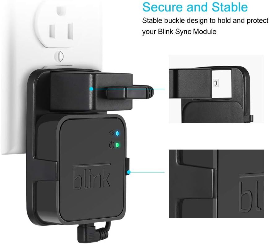 2X Outlet Wall Mount Fit For Blink Sync Module 2, Simple Mounting Bracket Holder