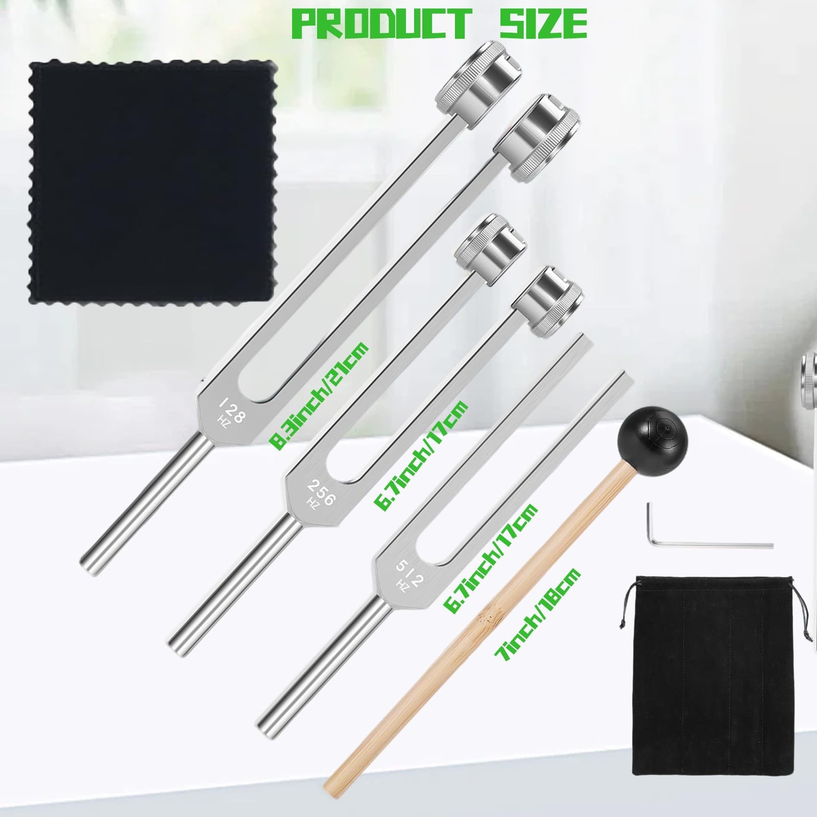 Tuning Forks for Healing Set, Includes 128Hz, 256Hz, 512Hz Tuning Forks with ...
