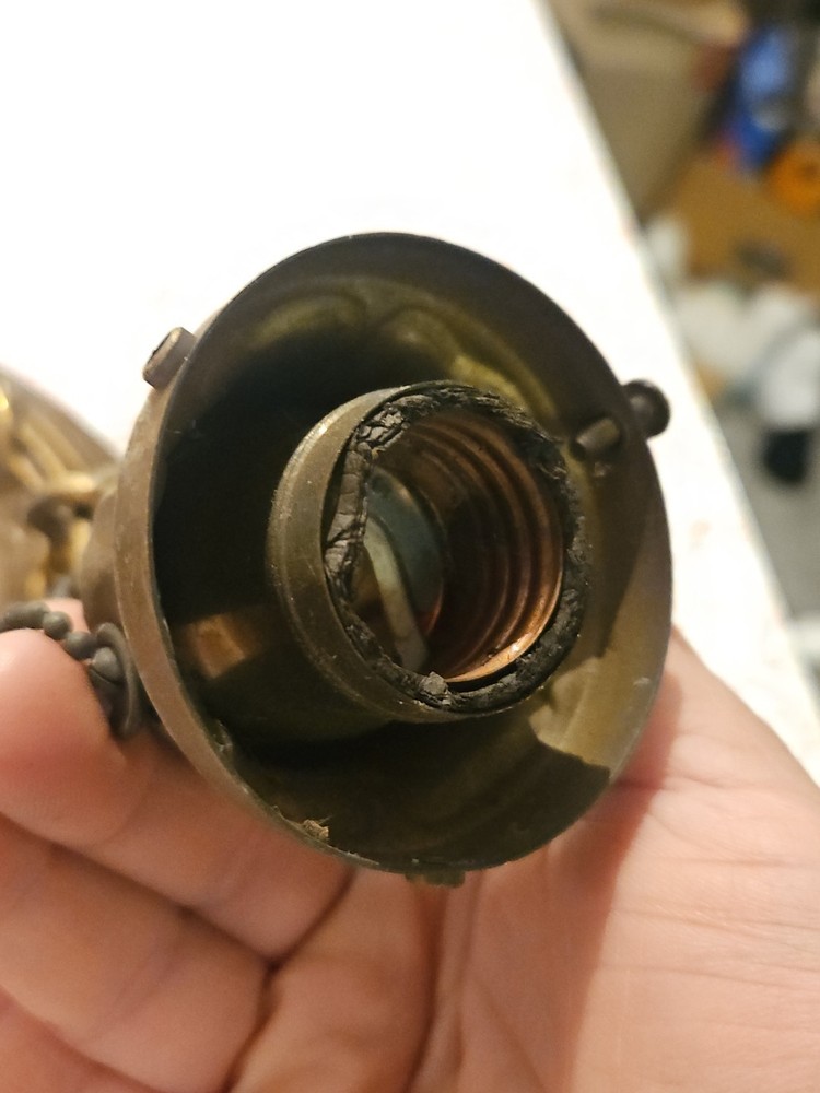 Antique Hanging Ceiling 2 Light Fixture Pressed Embossed Brass Ceiling Canopy