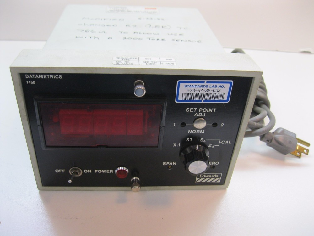 Edwards Datametrics 1450 1400 - 9AX Electronic Manometer Transducer Sensor