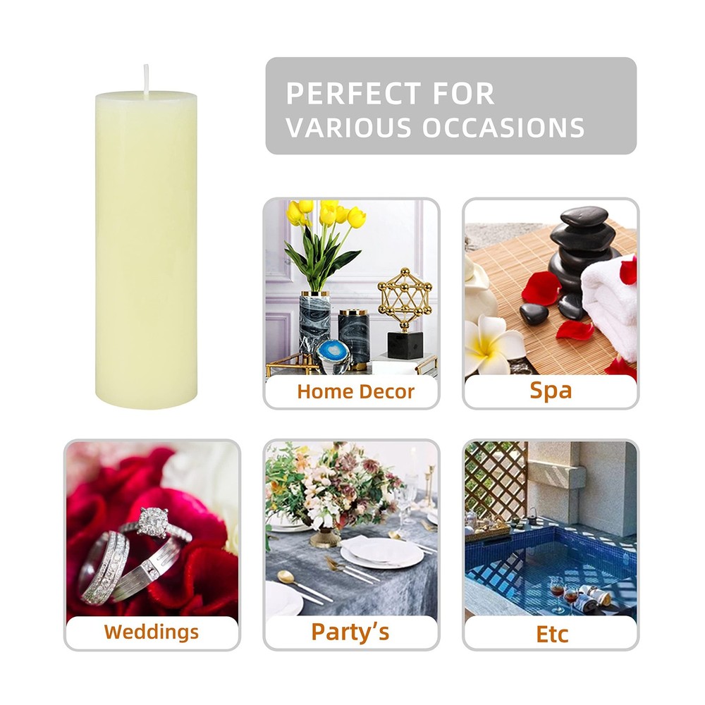 6 Inch Pale Ivory Pillar Candle