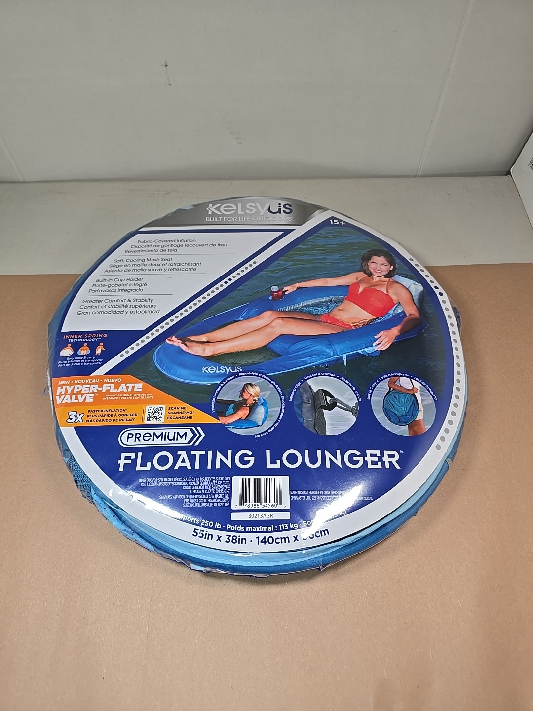 Kelsyus Floating Lounger Pool Float With Cup Holder Supports Up To 250LB New