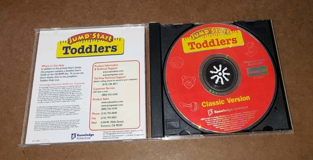 Jump Start Toddlers Classic Version Windows 98/95 Mac Pre-owned 2000 PC