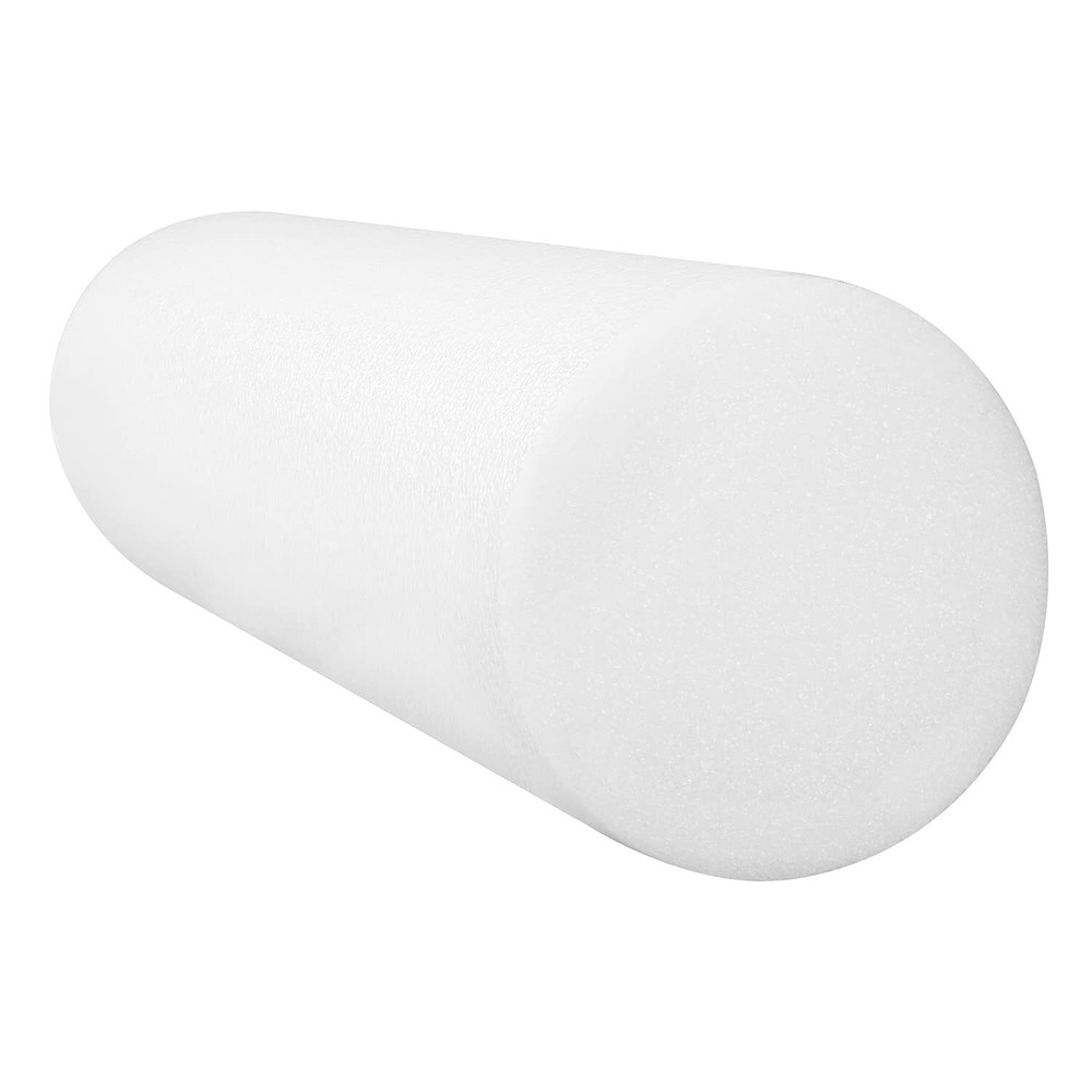 White PE Foam Roller Round 4" Diameter 12" Length Lightweight Durable