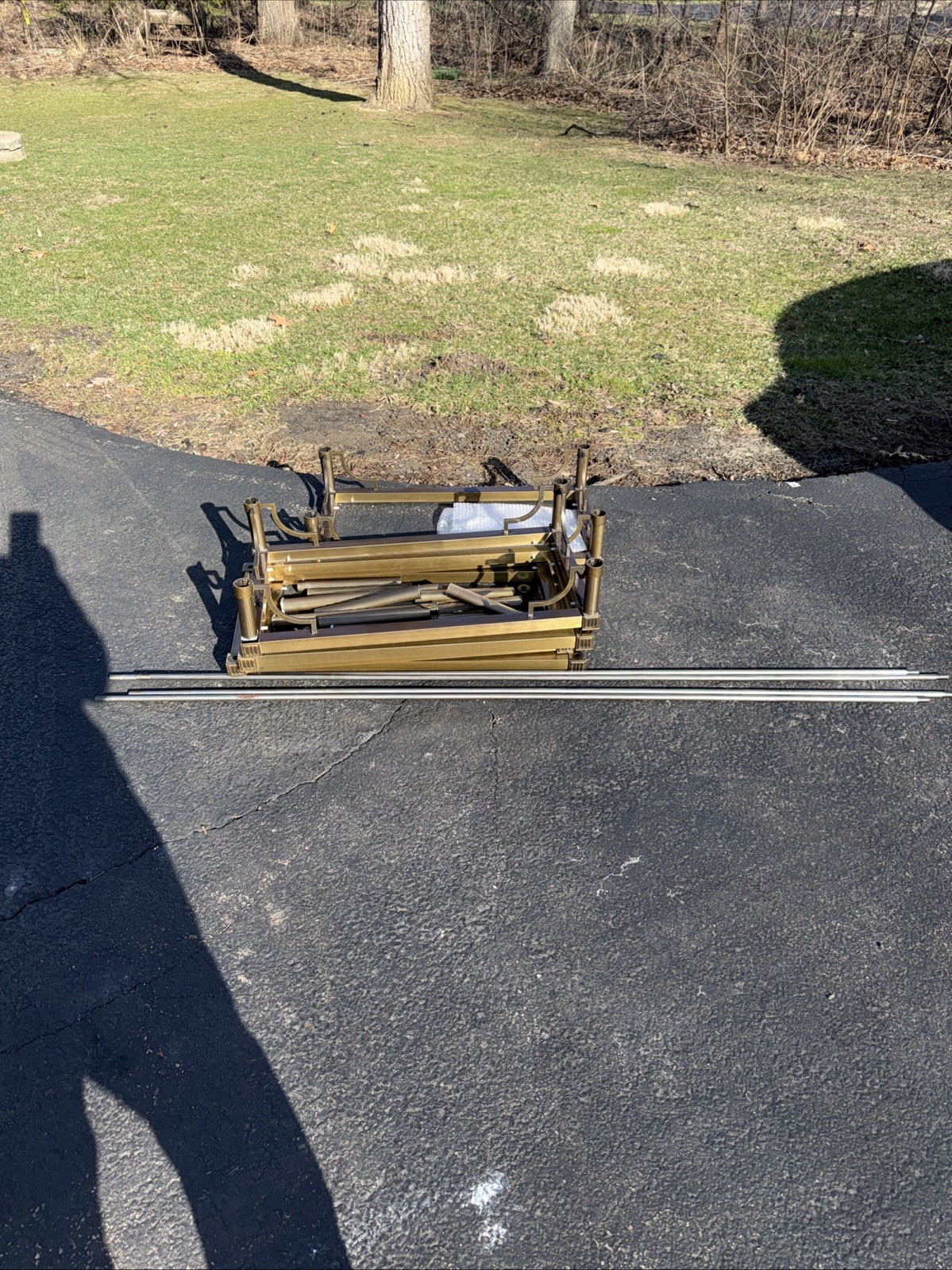 VINTAGE JANSEN STYLE ETAGERES WITH REEDED BRASS AND GLASS