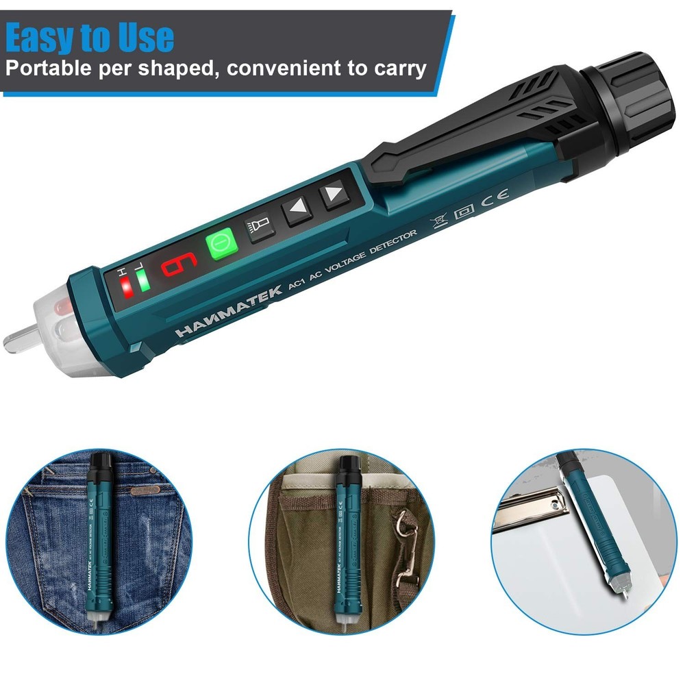 Non-Contact Voltage Tester with 9 Gear Adjustable Sensitivity Voltage Detecto...