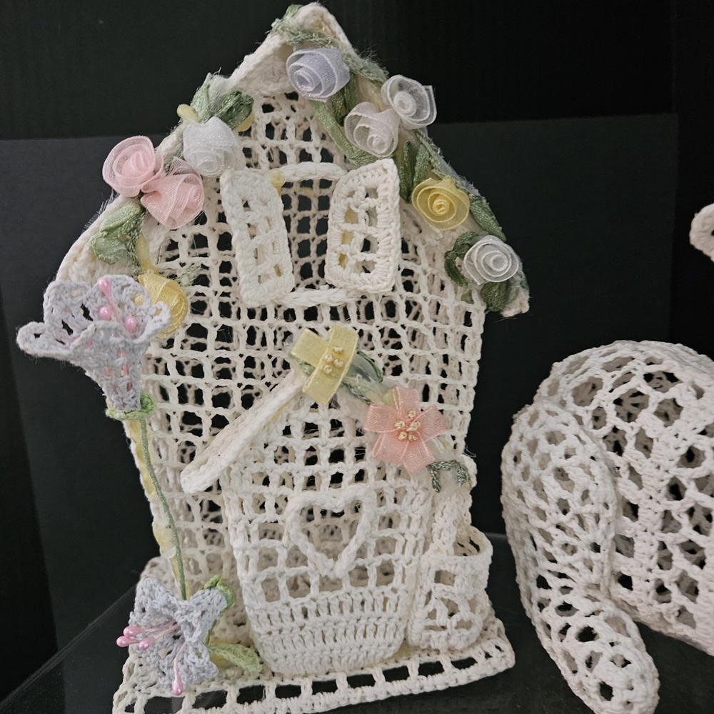 Crochet Easter Bunny & Spring Cottage House 7"