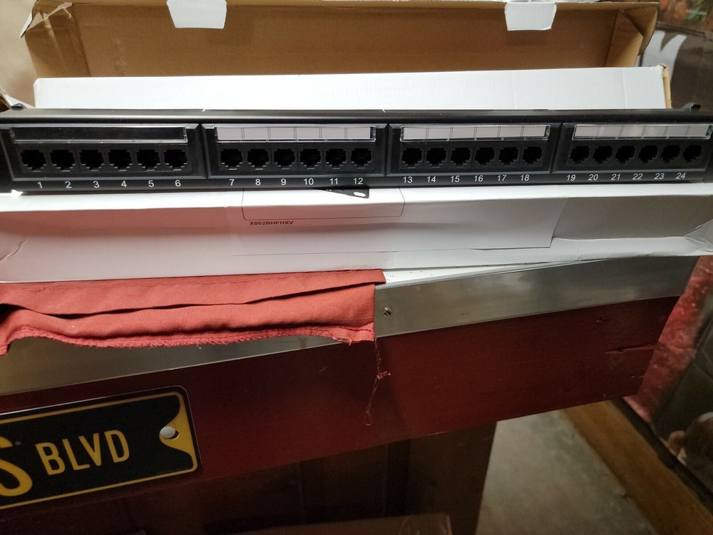 Rackmount- Kenable 24 Port RJ45 CAT6 Coupler Patch Panel with Back Bar