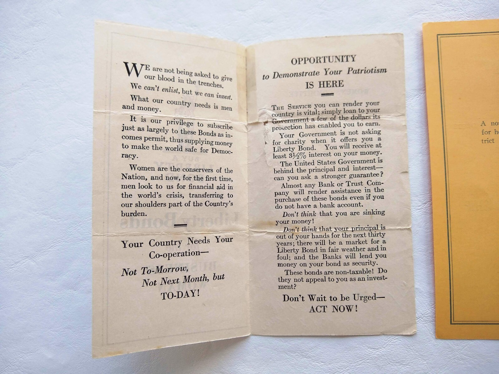 Women’s League, Voters, Liberty Bonds Lot of 4 Ephemera NYC & St Louis Paper
