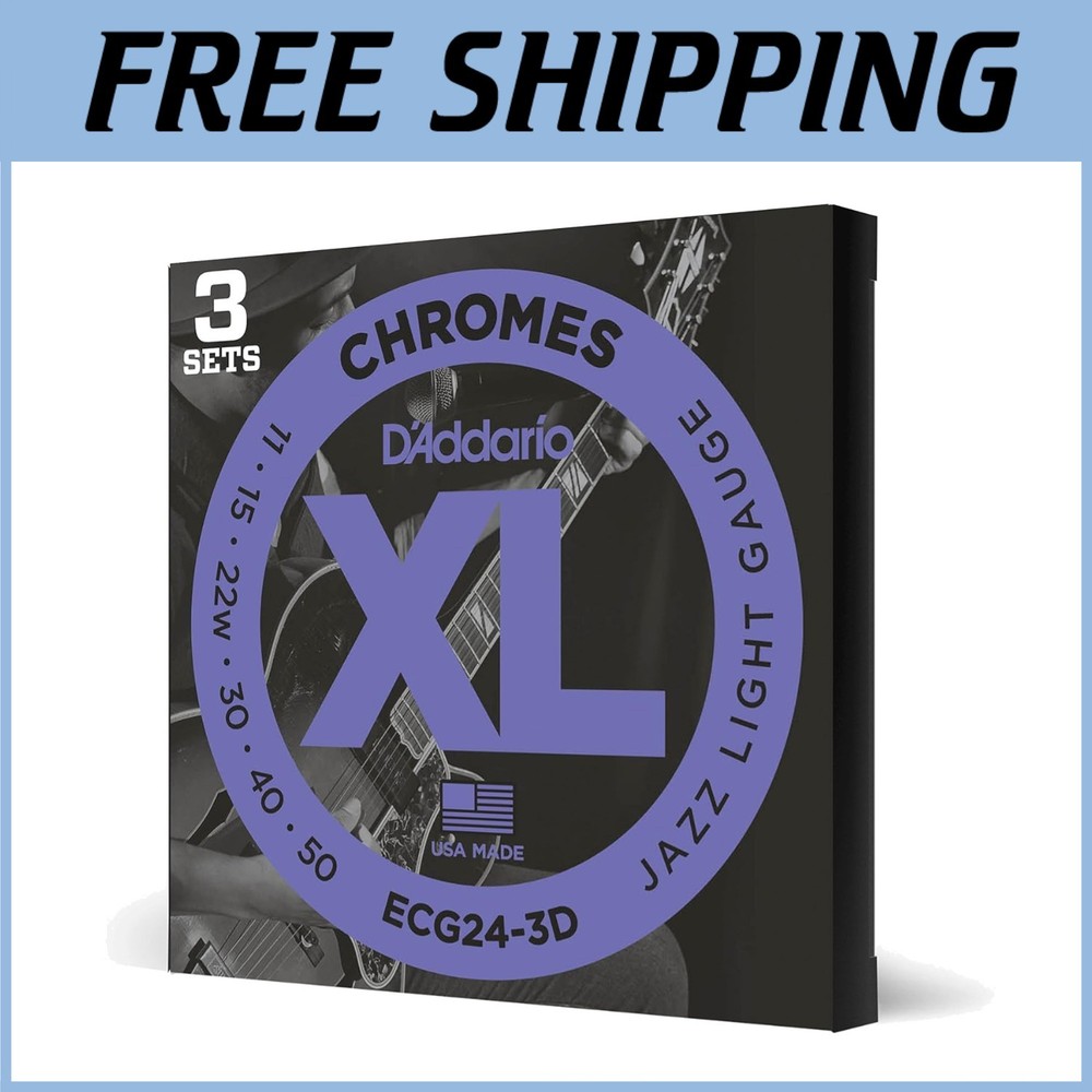 D'Addario Chromes Flat Wound Jazz Light Strings