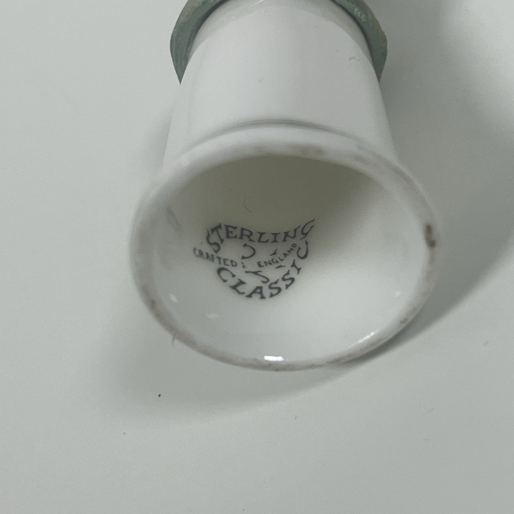 Sterling Classic Bone China Thimble With Enamelled Frog
