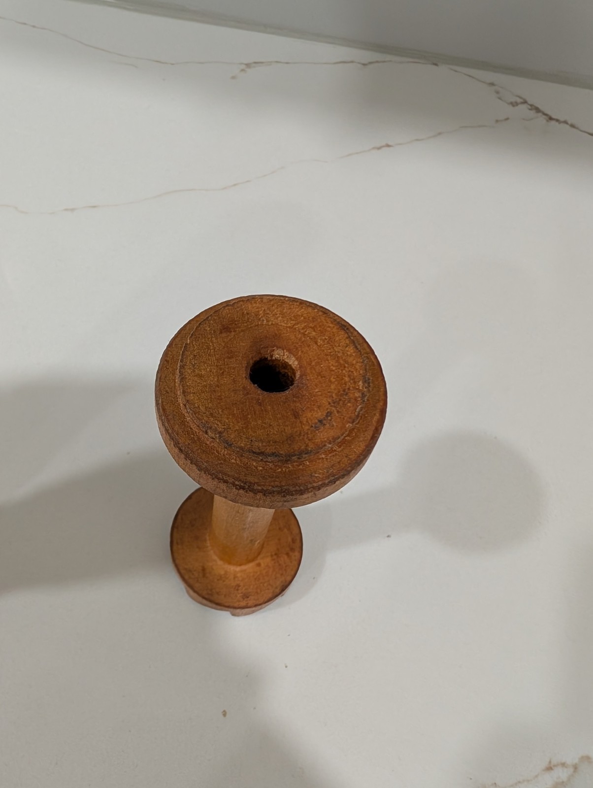 Vintage Set Of 3 Wooden Textile Bobbins Spools Industrial Sewing Primitive Decor