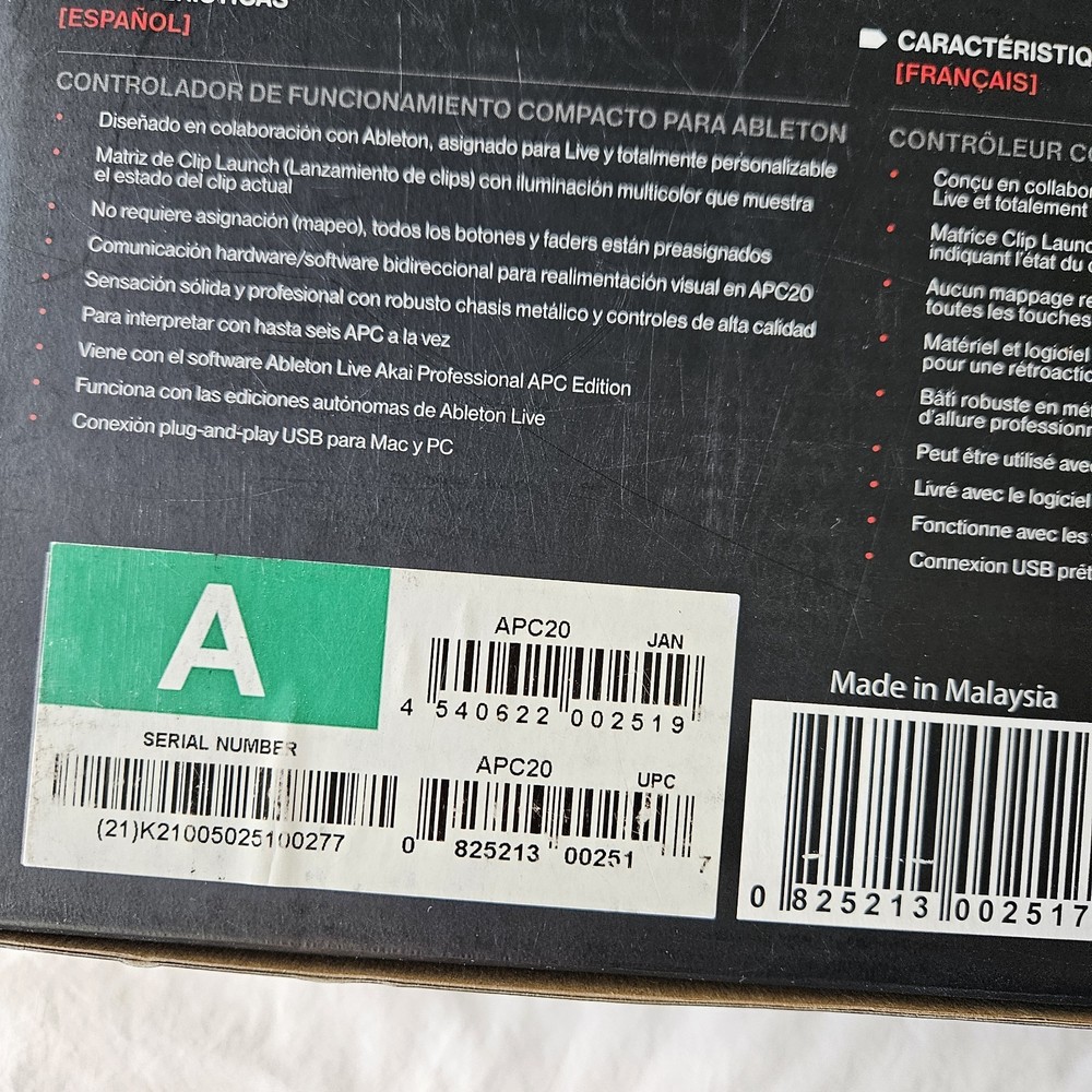 Akai APC20 Professional Compact Ableton Performance MIDI Controller MPD26 DJ Pad