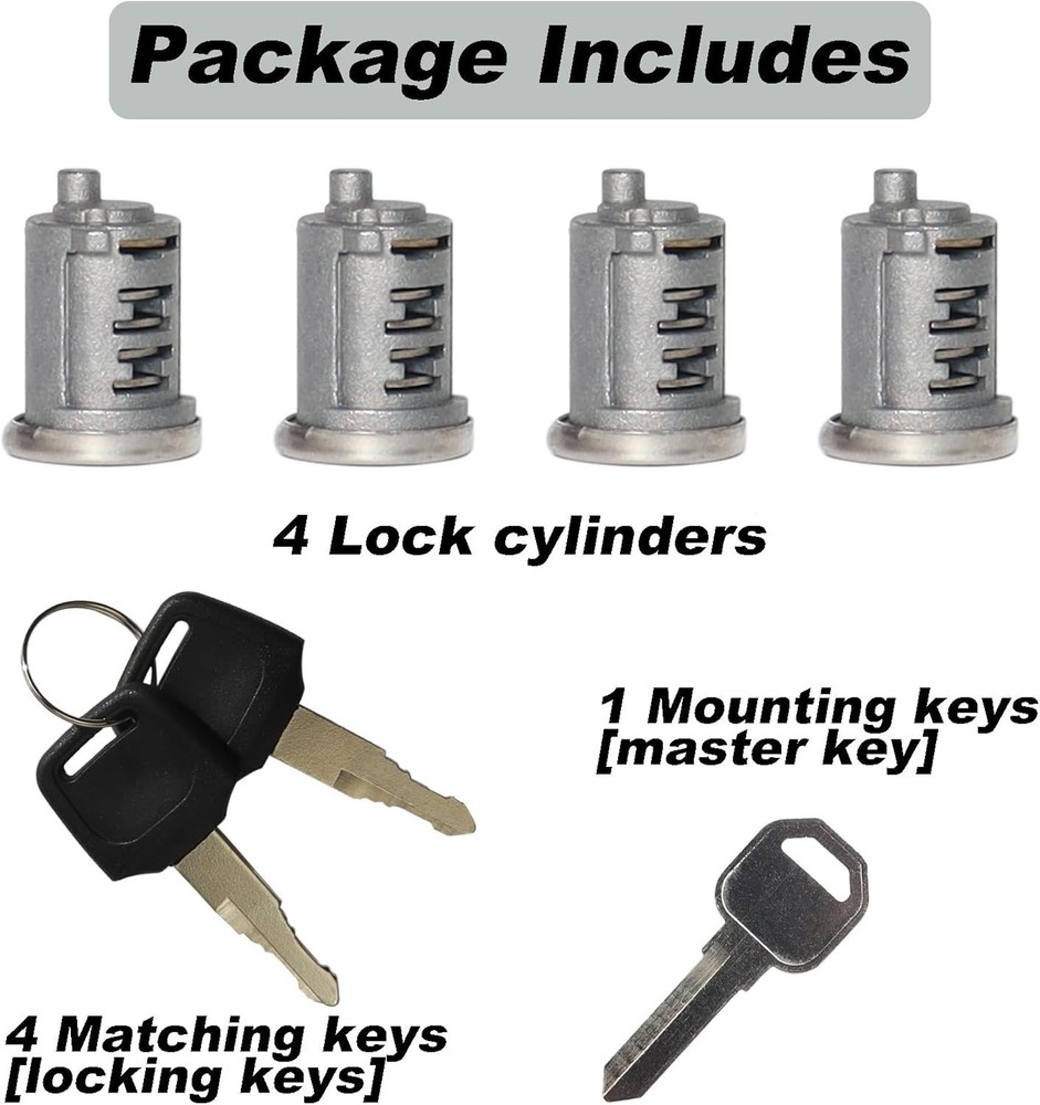 Complete 4 Lock Core Kit for Yakima Roof Rack - Universal Locking Solution