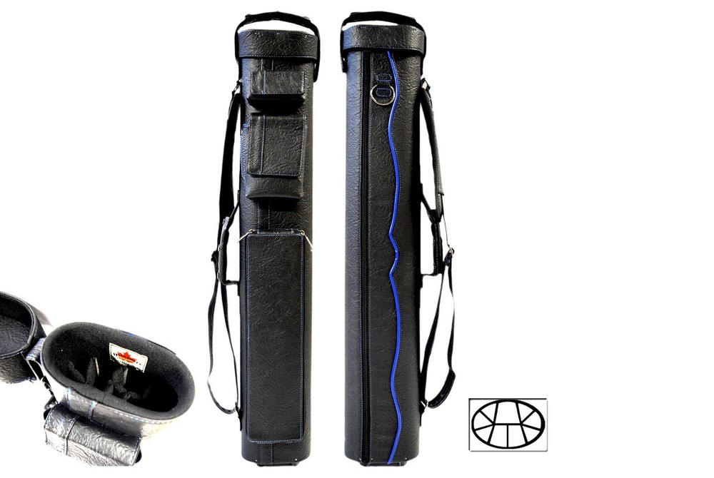 Delta 3x6 Blue HUSTLER Case - Memory Foam - Leather Cue Case