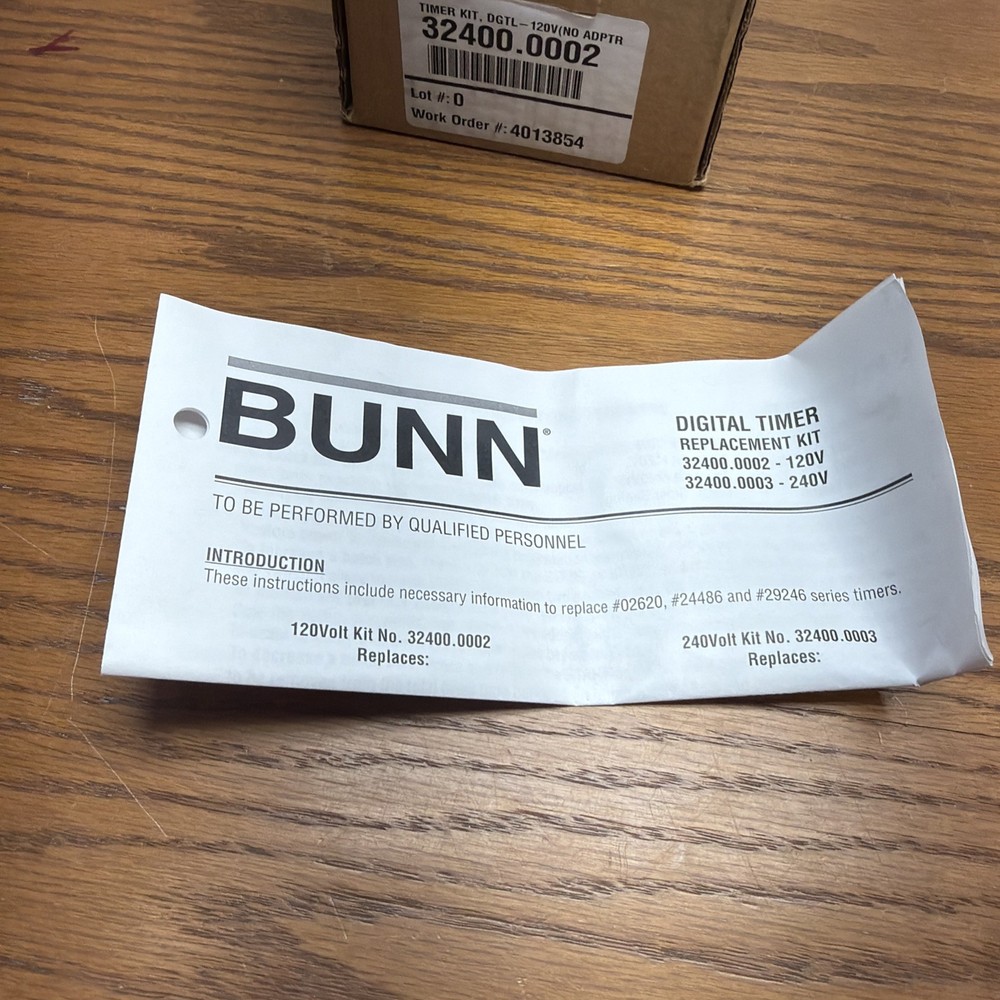 OEM Bunn Timer Kit, Digital, 120V 32400.0002