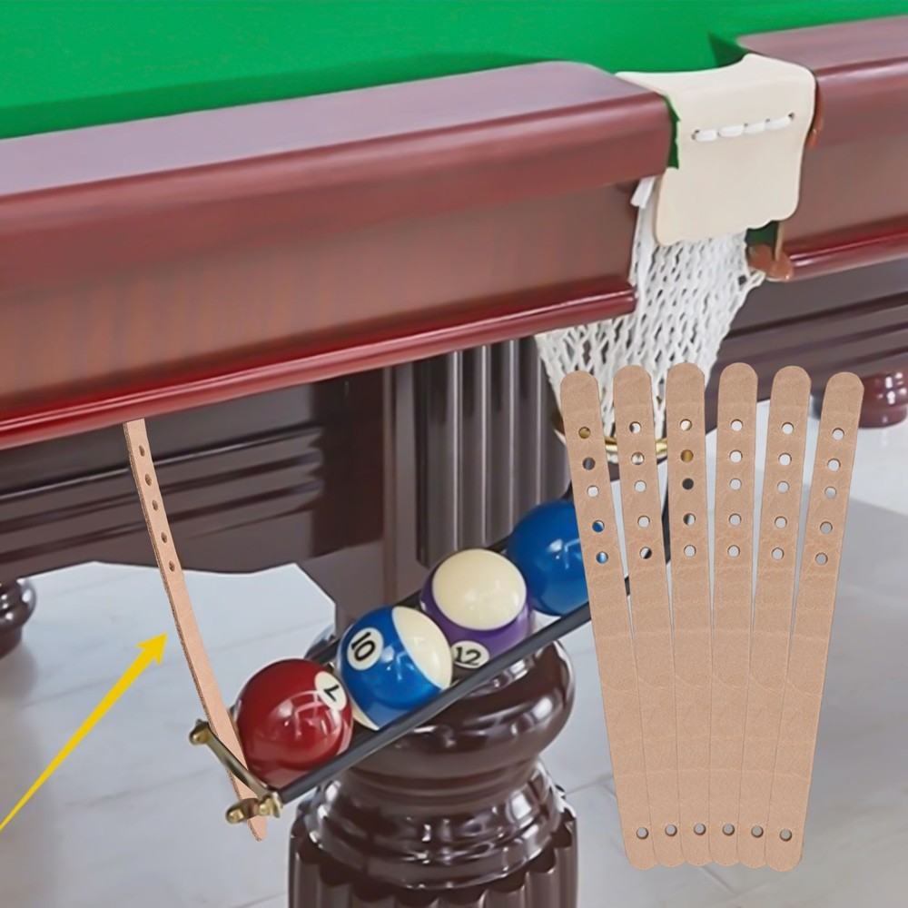6 Leather Straps for Billiard Table Tracks Adjustable Snooker Table Accessories